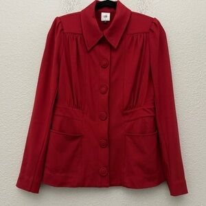 Cabi Spencer Jacket Snap Front Red Size Small